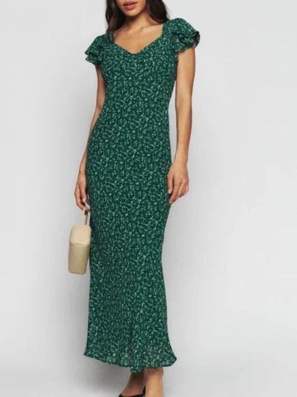 Reformation Lisola Dress in Rosemarie Green Floral - Size Medium (Retails $278)